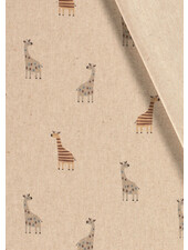 giraffes - linen look canvas