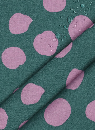 coated cotton - dots petrol