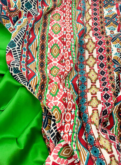 M. grasgroen - soepele satijn katoen