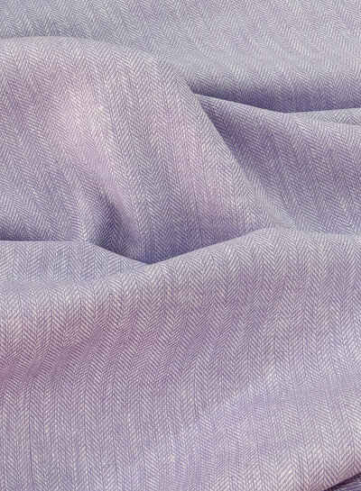 M. lilac - linen cotton blend herringbone pattern