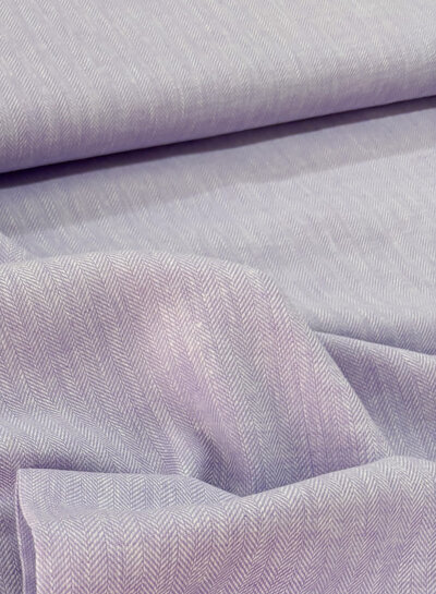 M. lilac - linen cotton blend herringbone pattern