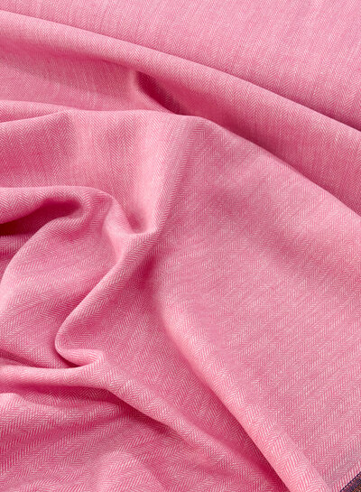 M. pink - linen cotton blend herringbone pattern