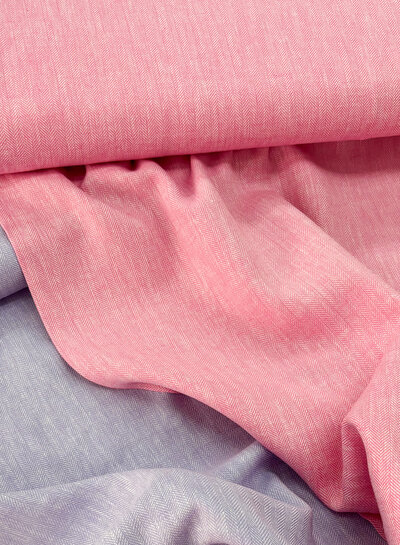 M. pink - linen cotton blend herringbone pattern