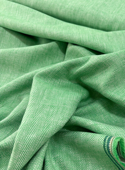 M. green - linen cotton blend herringbone pattern