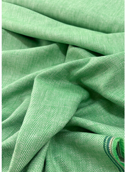 M. green - linen cotton blend herringbone pattern