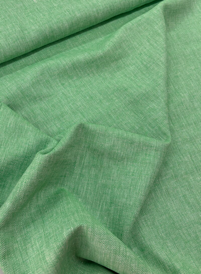 M. green - linen cotton blend herringbone pattern