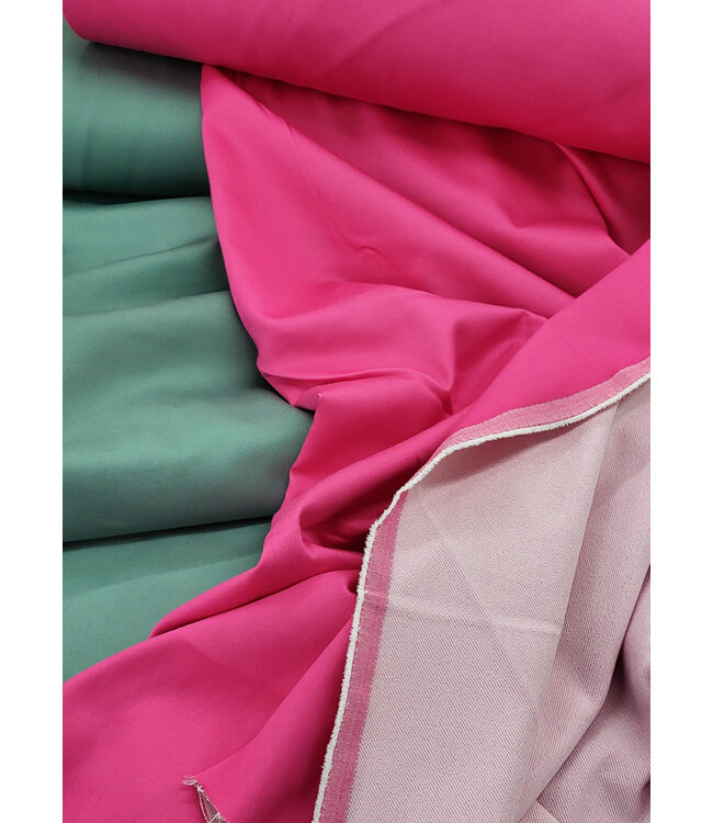 Denim heel rekbaar - Helder Fuchsia- ook ideaal voor joggingbroeken