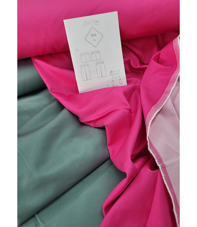 Denim heel rekbaar - Helder Fuchsia- ook ideaal voor joggingbroeken