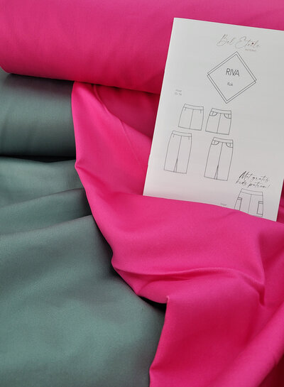 Denim heel rekbaar - Helder Fuchsia- ook ideaal voor joggingbroeken