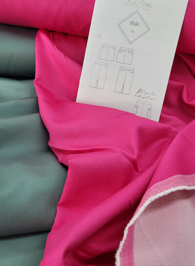 Denim very stretchy - Bright Fuchsia - also ideal for sweatpants