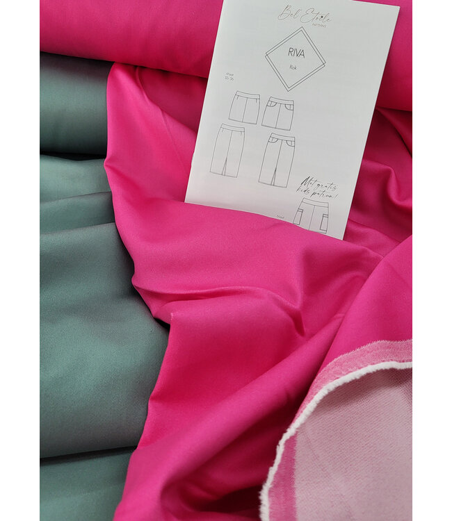 Denim heel rekbaar - Helder Fuchsia- ook ideaal voor joggingbroeken
