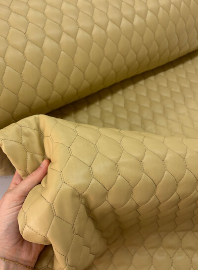 Madeline klassevolle stepper - puffer - gematelasseerde stof - kunstleer