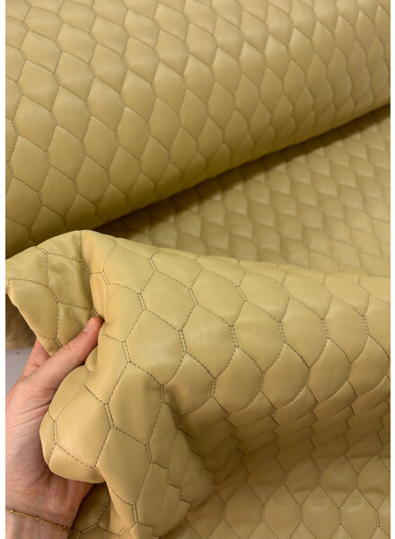 Madeline klassevolle stepper - puffer - gematelasseerde stof - kunstleer