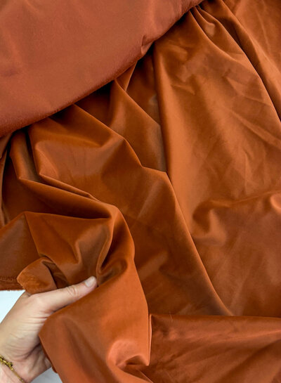 rust velvet - supple and soft decorative fabric