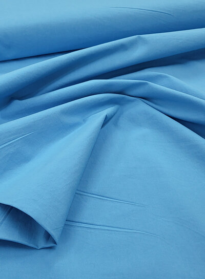 Madeline turquoise stonewashed poplin katoen