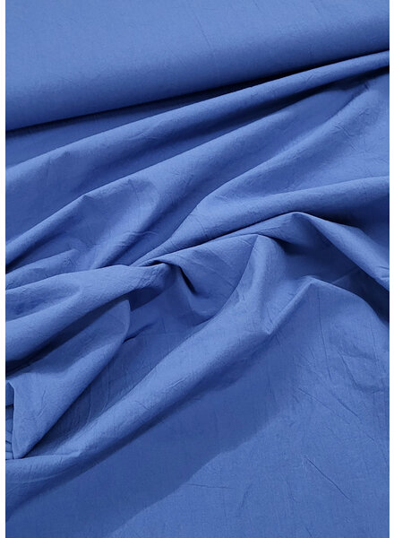 blauw stonewashed / papertouch popeline katoen