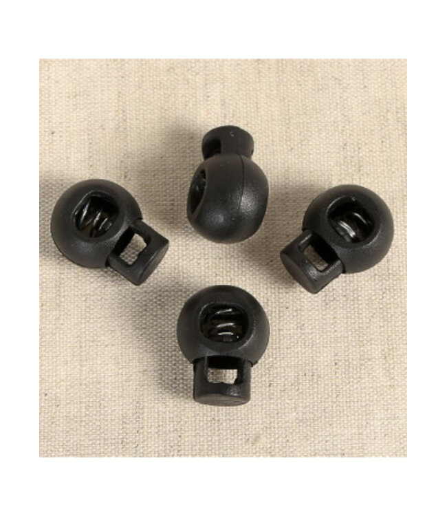 4 ronde koordstoppers - zwart