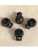 4 round cord stoppers - black