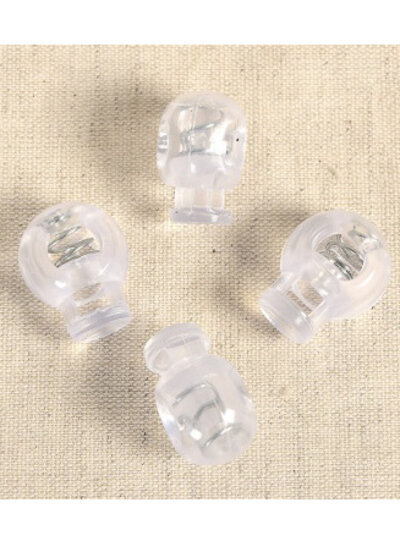 4 round cord stoppers - transparent