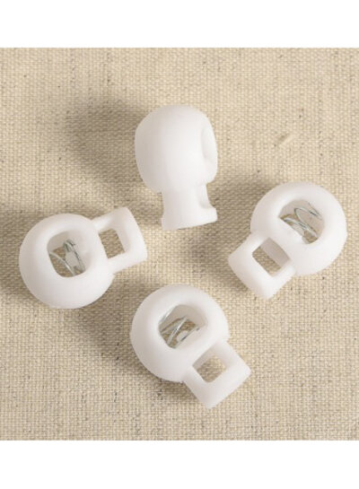 4 ronde koordstoppers - wit