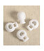 4 ronde koordstoppers - wit