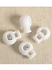 4 round cord stoppers - white