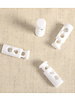 4 elongated cord stoppers - white