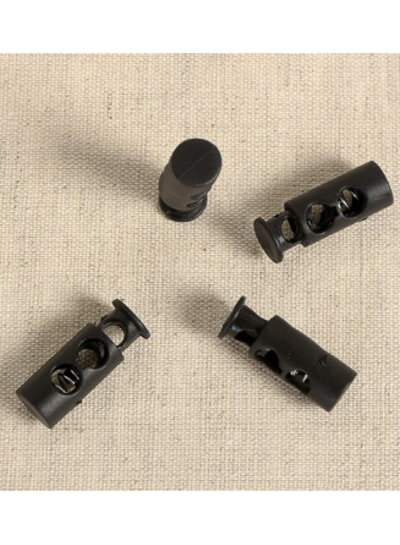 4 elongated cord stoppers - black