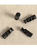 4 elongated cord stoppers - black