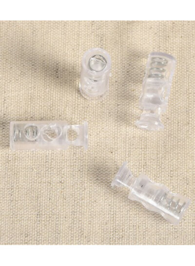 4 elongated cord stoppers - transparent