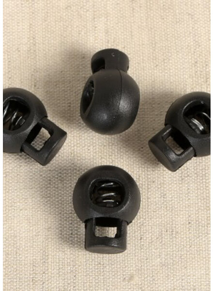 4 ronde koordstoppers - zwart