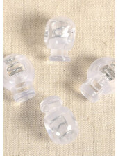 4 round cord stoppers - transparent