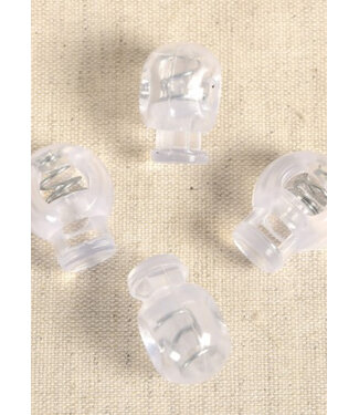 4 round cord stoppers - transparent