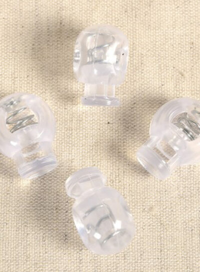 4 round cord stoppers - transparent