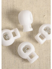 4 round cord stoppers - white