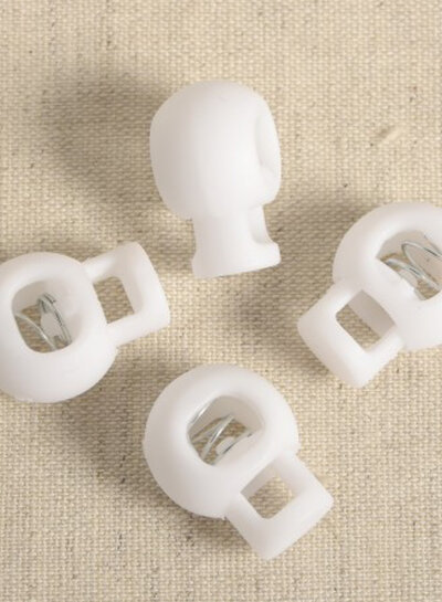 4 ronde koordstoppers - wit