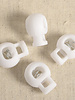 4 round cord stoppers - white