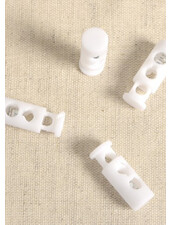 4 elongated cord stoppers - white