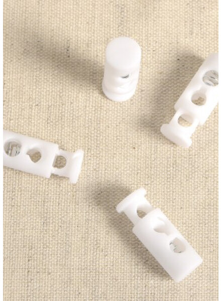 4 elongated cord stoppers - white