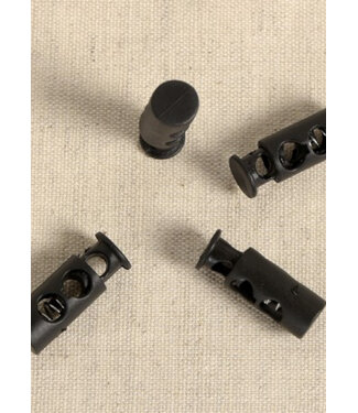 4 elongated cord stoppers - black