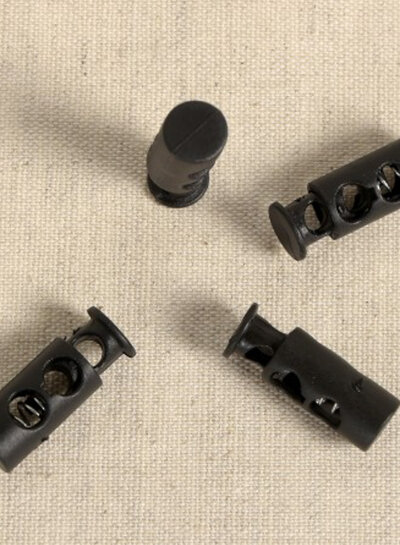 4 elongated cord stoppers - black