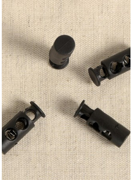 4 elongated cord stoppers - black
