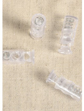 M. 4 elongated cord stoppers - transparent