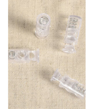 4 elongated cord stoppers - transparent