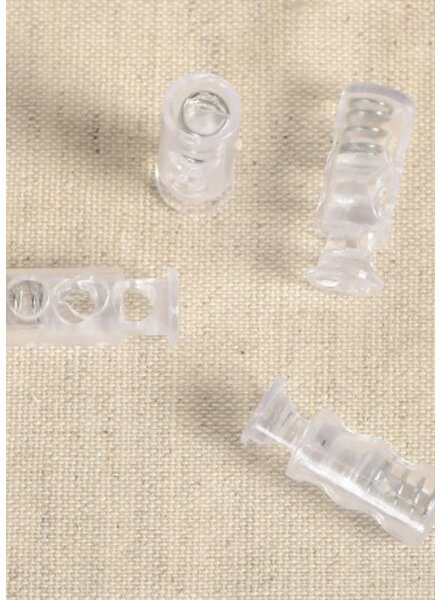4 langwerpige koordstoppers - transparant