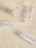 4 elongated cord stoppers - transparent
