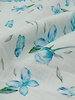 M. turquoise flowers and butterflies - linen blend