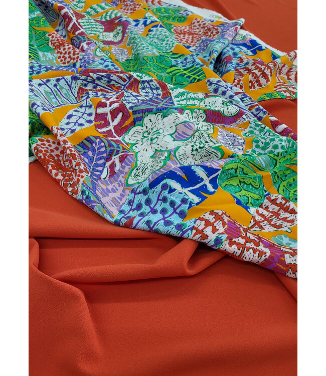 deadstock Hermès oranje - scuba crêpe