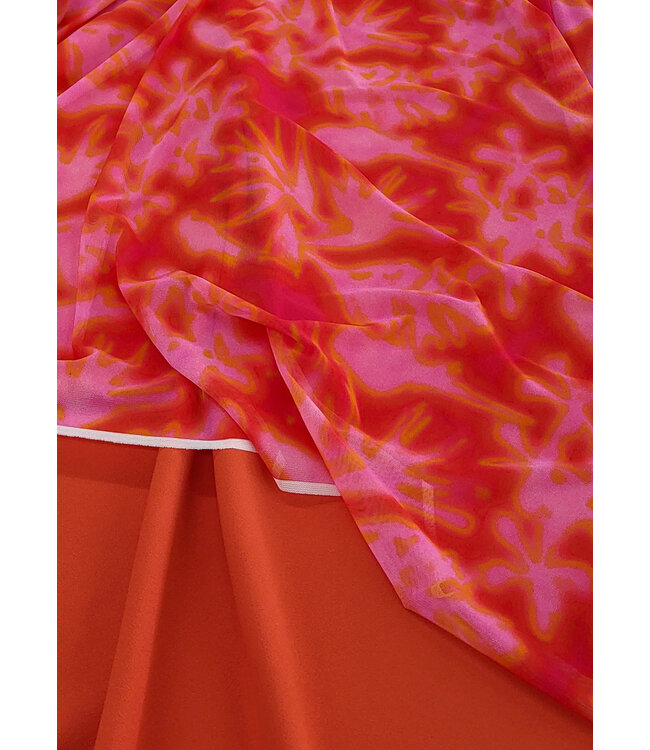 deadstock Hermès oranje - scuba crêpe