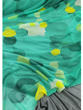 deadstock green circles mirage - beautiful mesh - ideal for lingerie and clothing